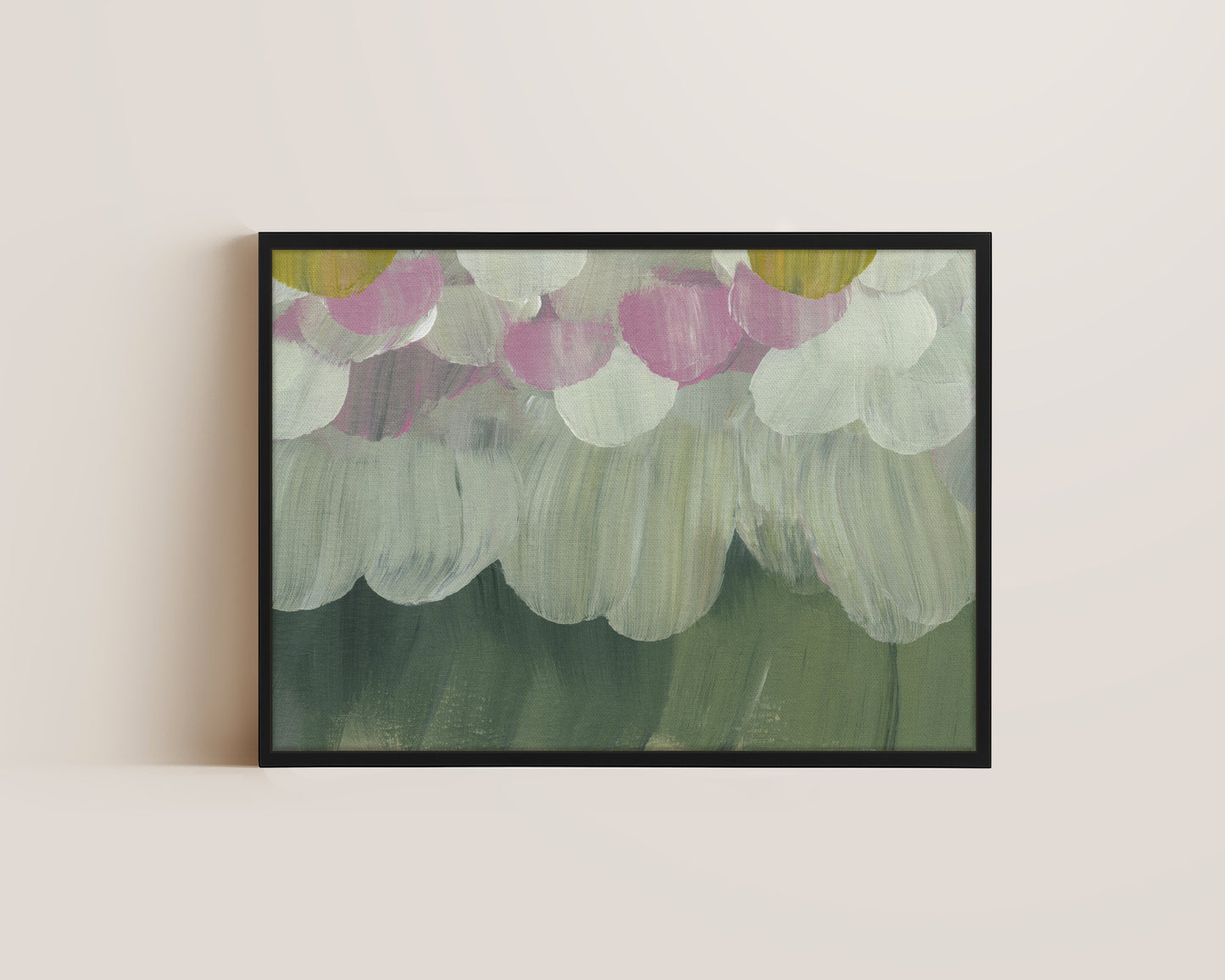Forest Green & Pink No. 4 Canvas