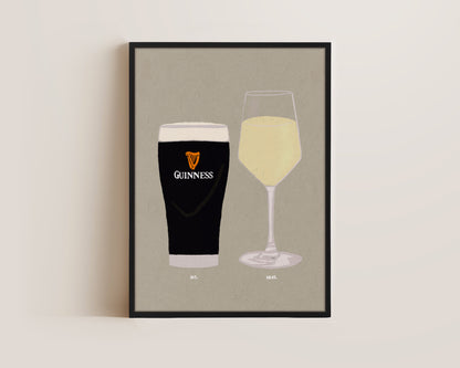 Guinness & White Wine Canvas