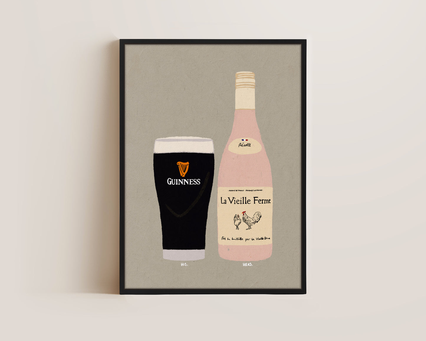 Guinness & Chicken Wine Canvas