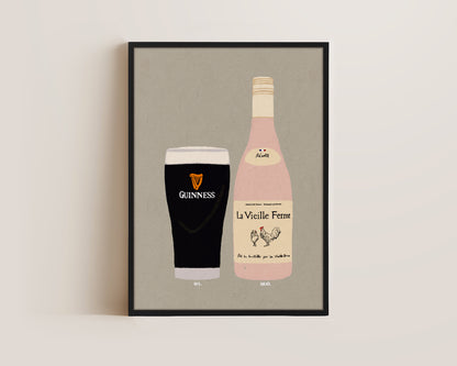 Guinness & Chicken Wine Canvas