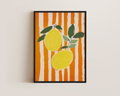 Striped Lemons Canvas