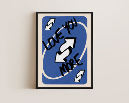 Love You More Blue Canvas