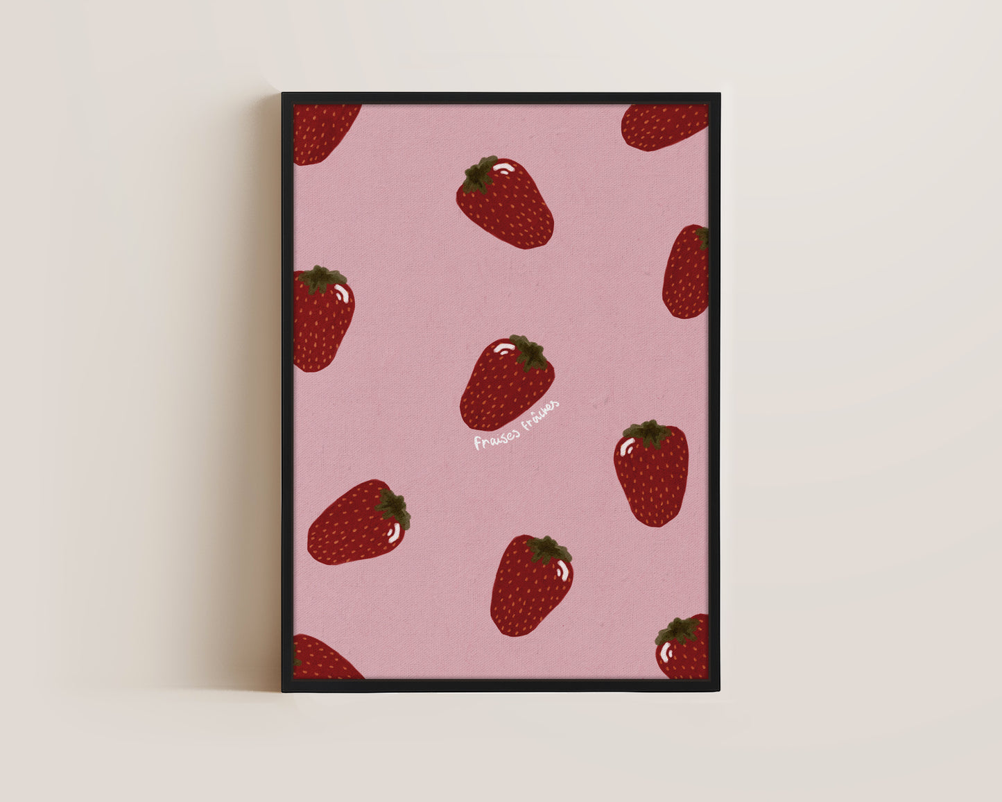 Pink Strawberries Canvas