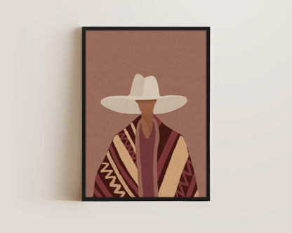 Poncho Cowgirl Canvas