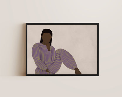 Purple Striped Lady Canvas