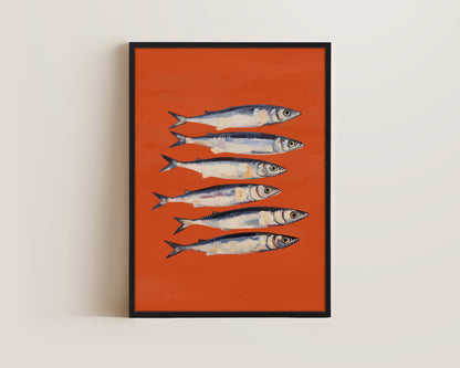 Burnt Orange Sardines Canvas