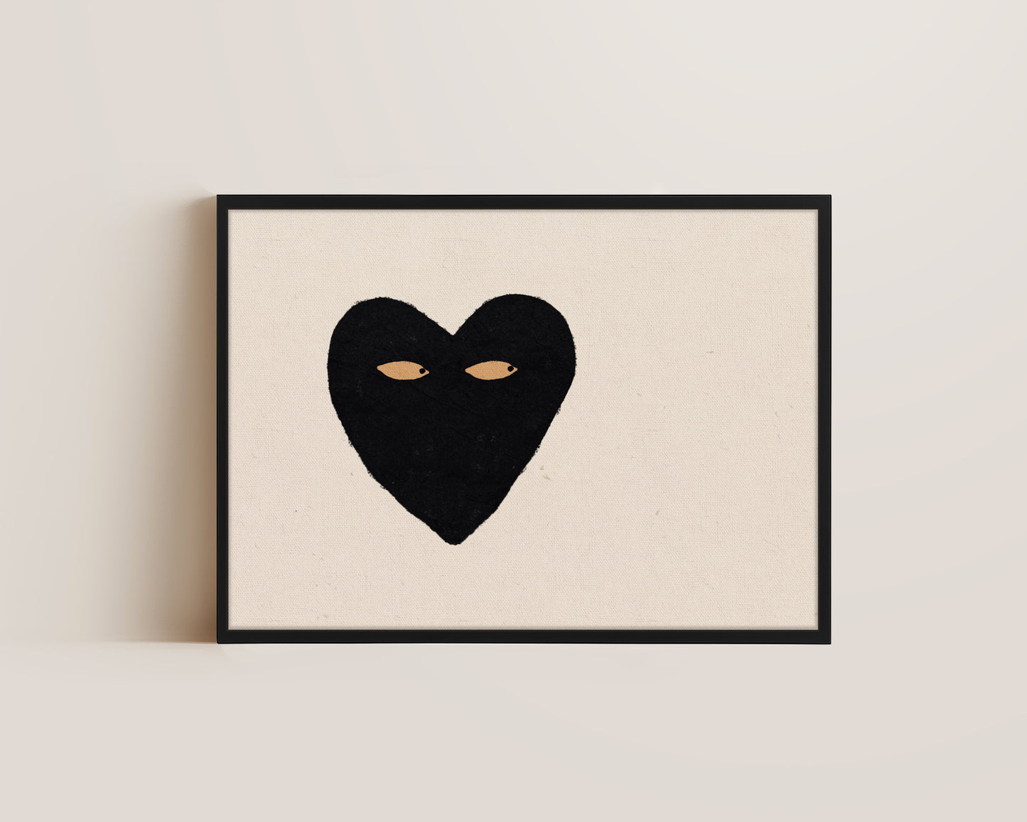 Black Heart Side Eye Canvas