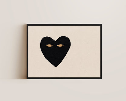 Black Heart Side Eye Canvas