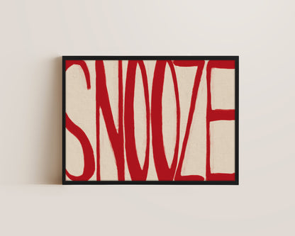 Snooze Red Canvas