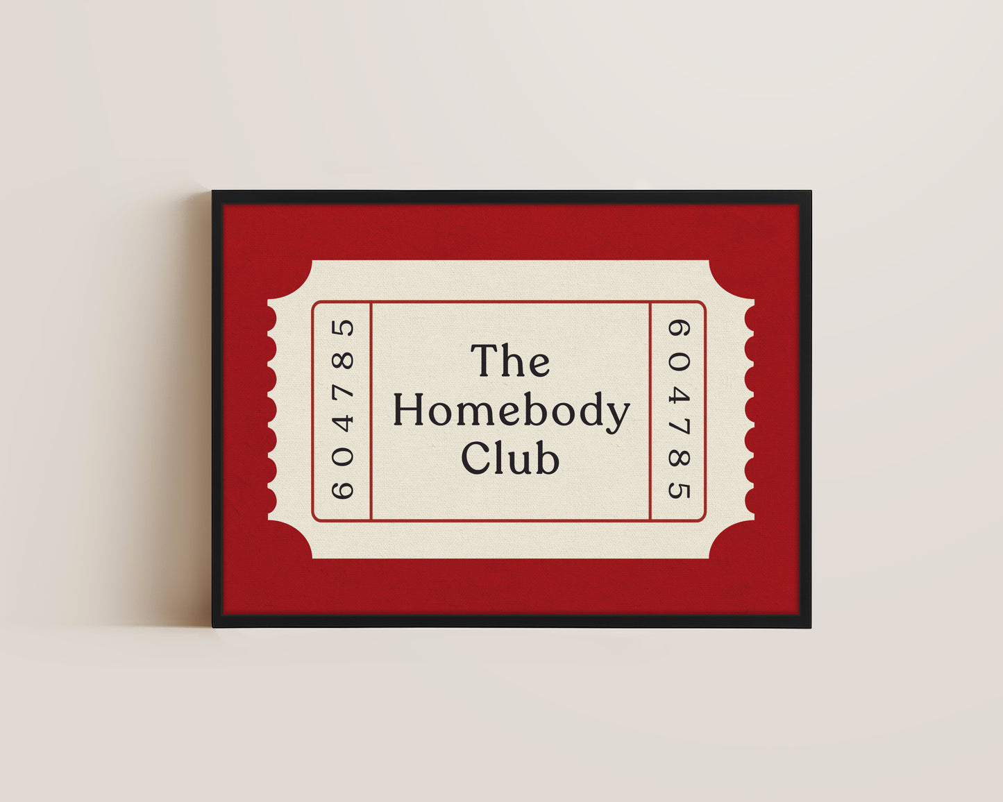 The Homebody Club Ticket Canvas
