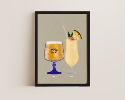 Kronenburg Blanc 1664 Pint & Pina Colada Print