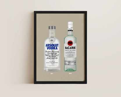 Absolut Vodka & Bacardi White Rum Print