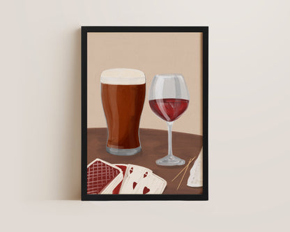 Ale & Red Wine Date Night Print
