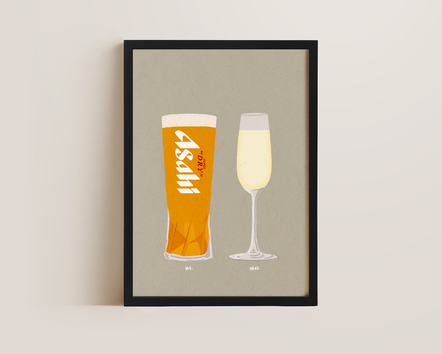 Asahi & Champagne Print