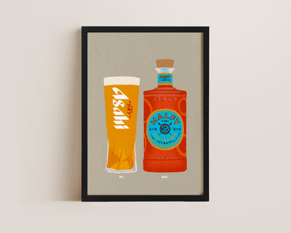 Asahi & Malfy Orange Gin Print