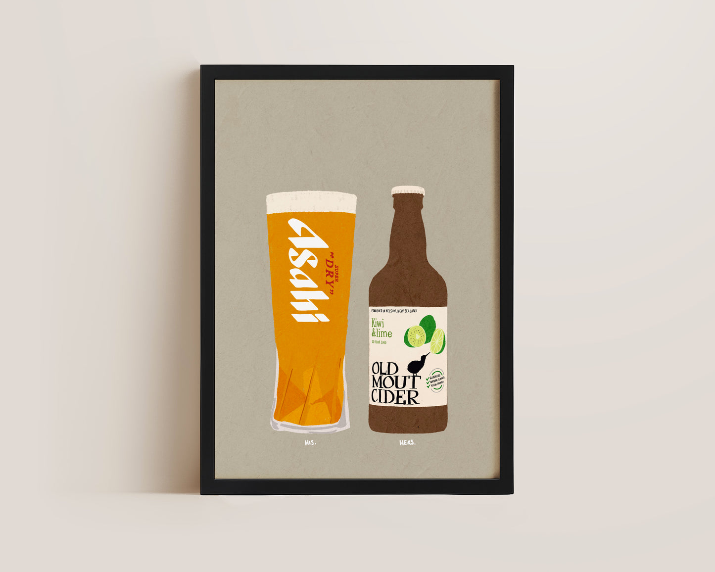 Asahi & Old Mout Kiwi & Lime Print