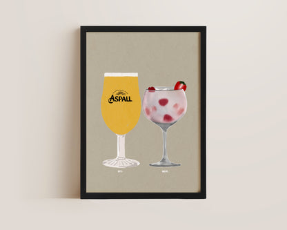 Aspall & Pink Gin Print