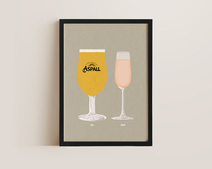 Aspall & Pink Prosecco Glass Print