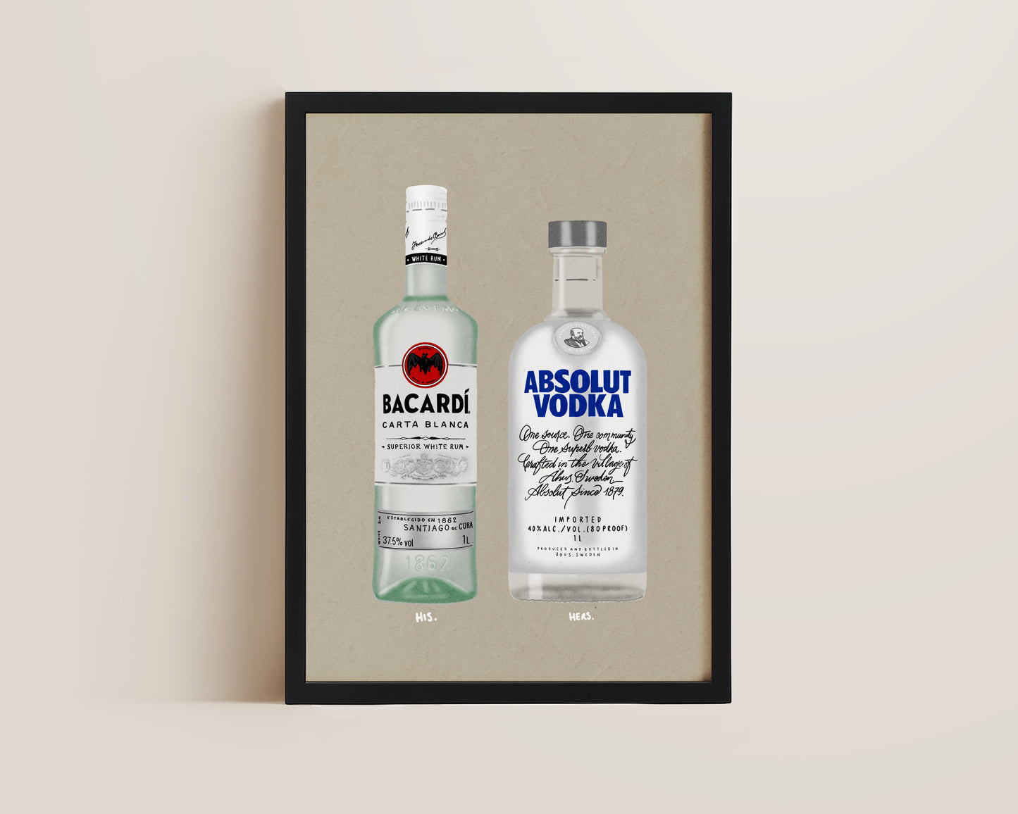 Bacardi Rum & Absolut Vodka Print