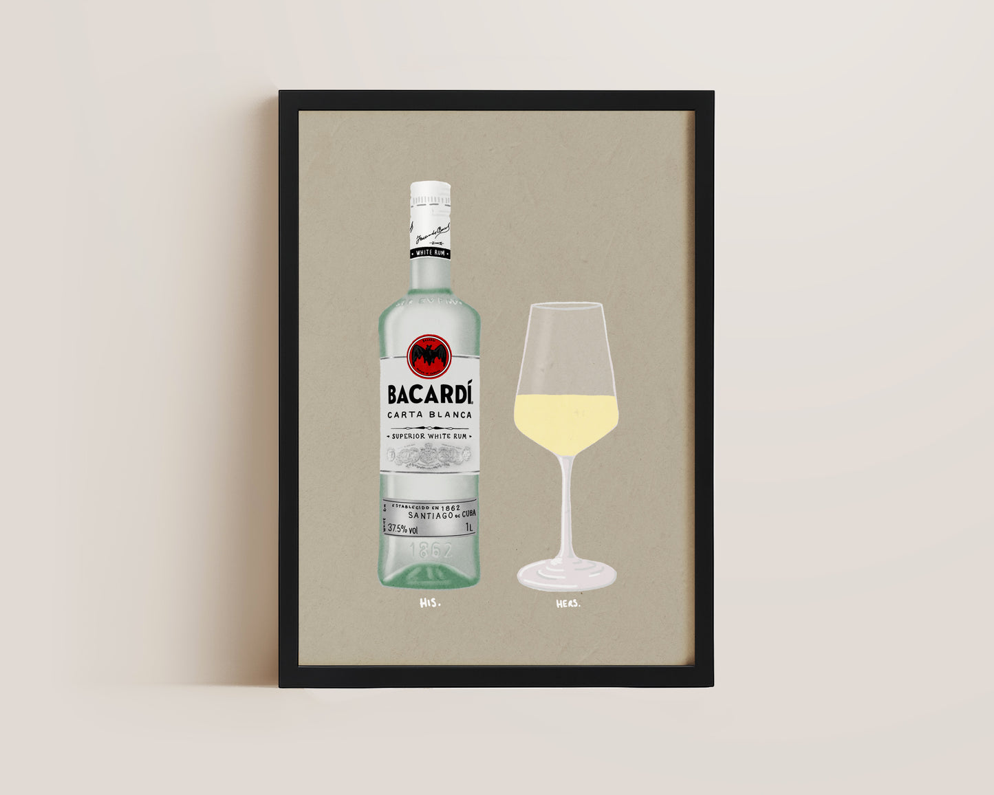 Bacardi Rum & White Wine Print