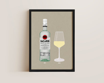 Bacardi Rum & White Wine Print
