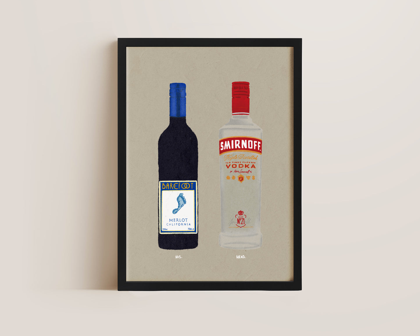Barefoot Merlot & Smirnoff Vodka Print
