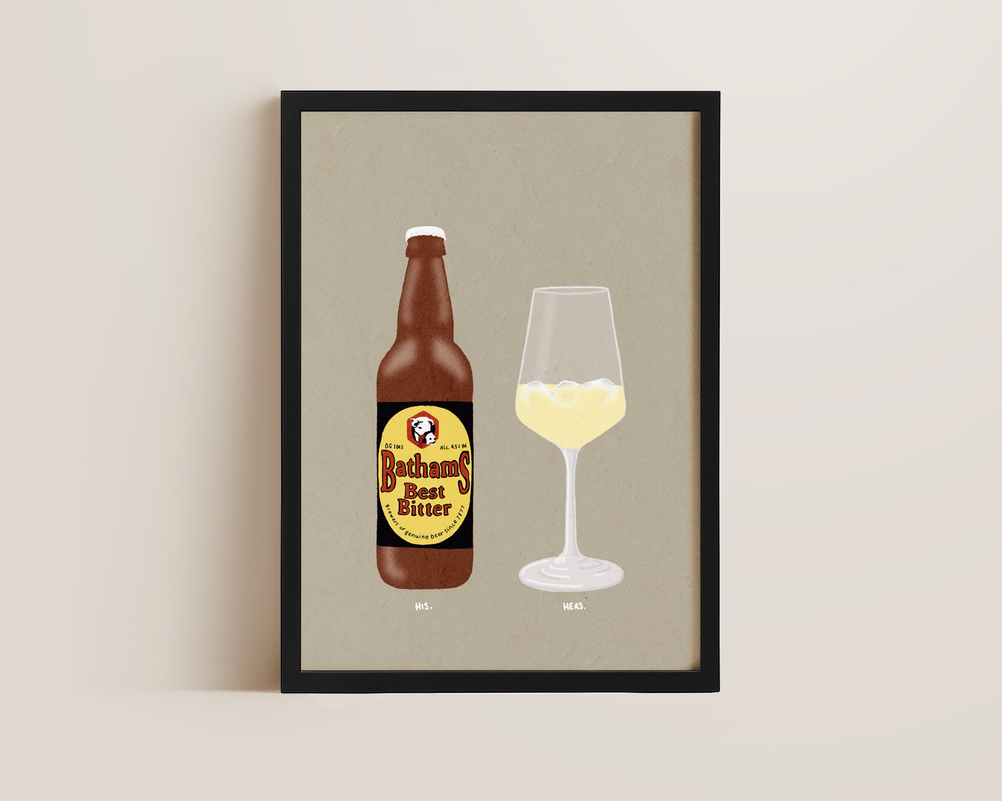 Bathams Bitter & White Wine Print