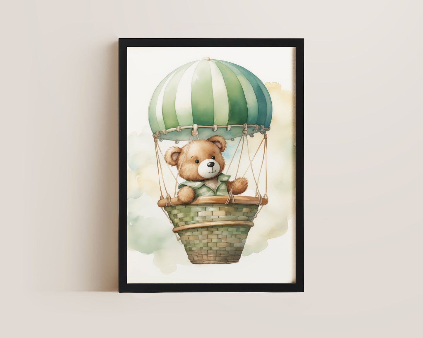 Bear In Hot Air Balloon Print
