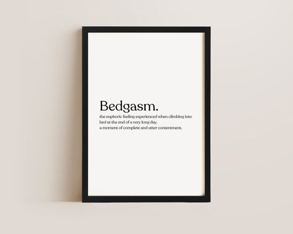 Bedgasm Definition Print