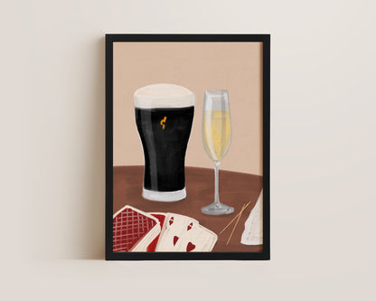 Black Stout & Champagne Date Night Print