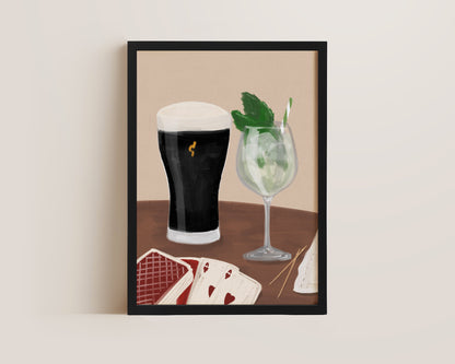Black Stout & Hugo Spritz Date Night Print