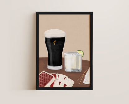 Black Stout & Margarita Date Night Print