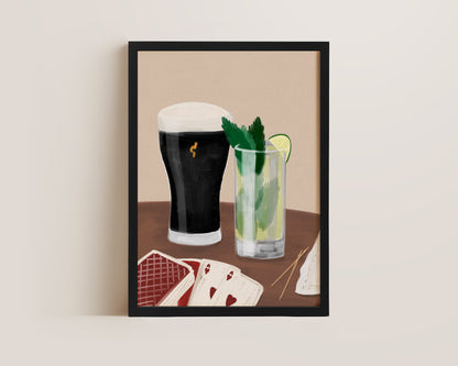 Black Stout & Mojito Date Night Print