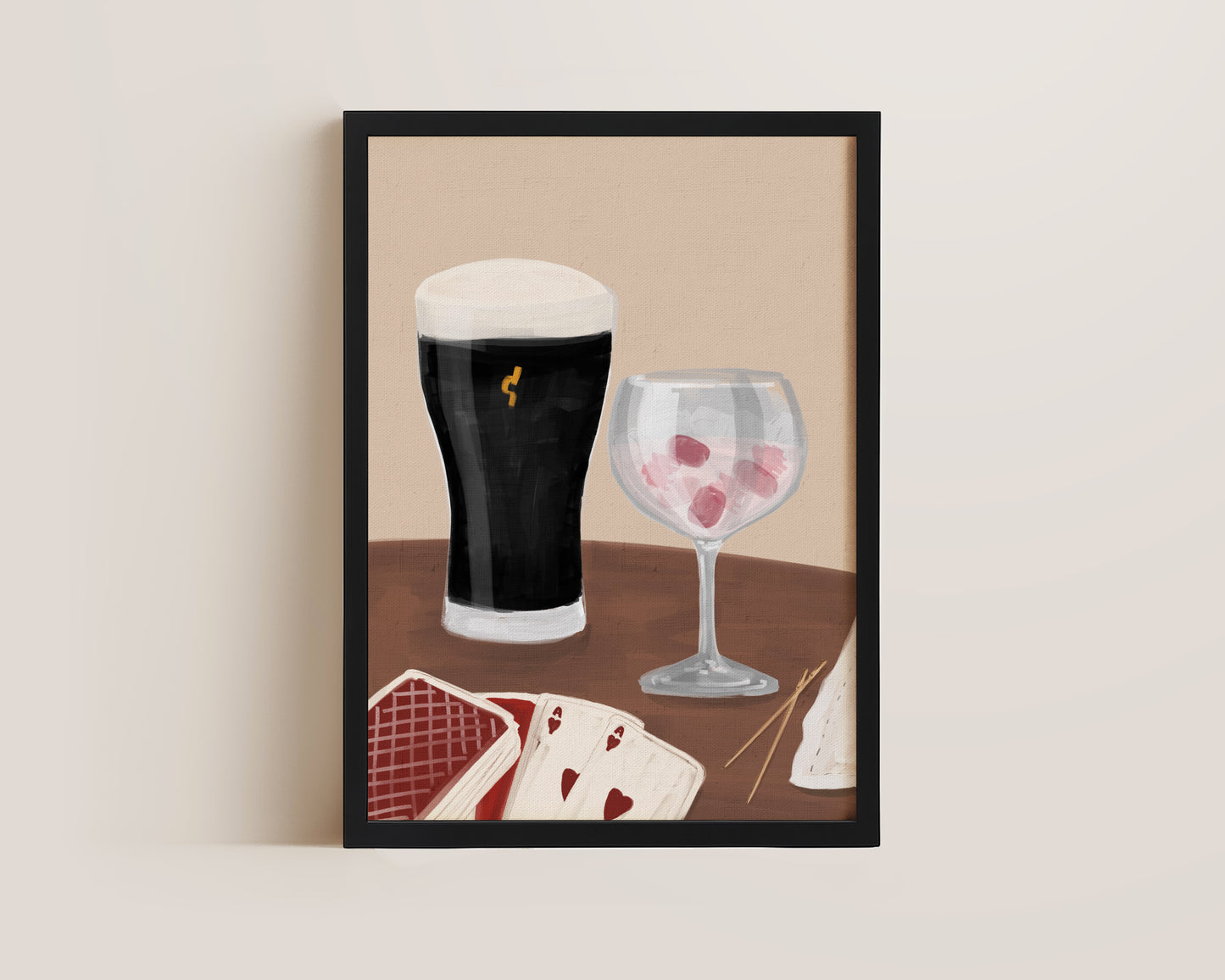 Black Stout & Pink Gin Date Night Print