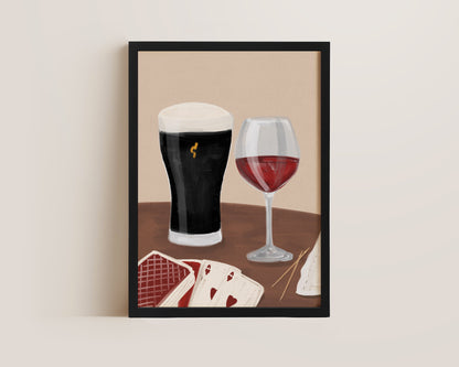 Black Stout & Red Wine Date Night Print