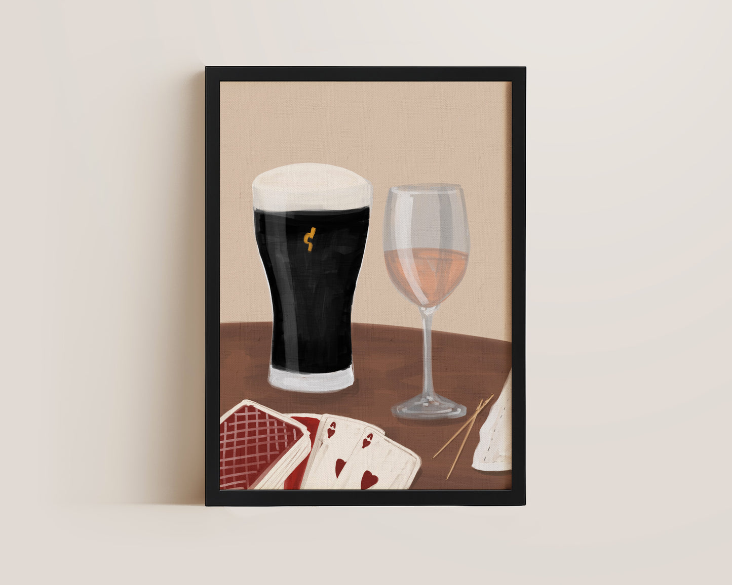 Black Stout & Rose Wine Date Night Print