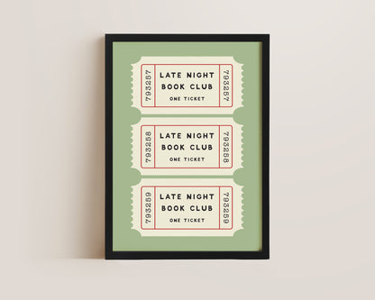 Late Night Book Club Print