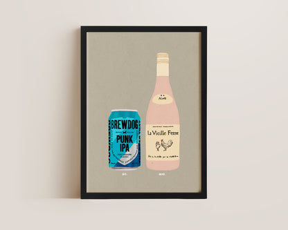 BrewDog & Chicken Wine Print