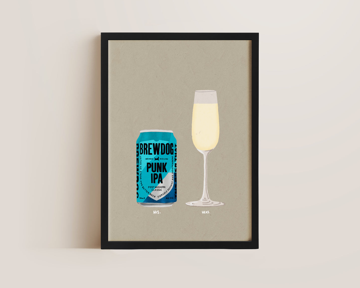 BrewDog & Prosecco Glass Print
