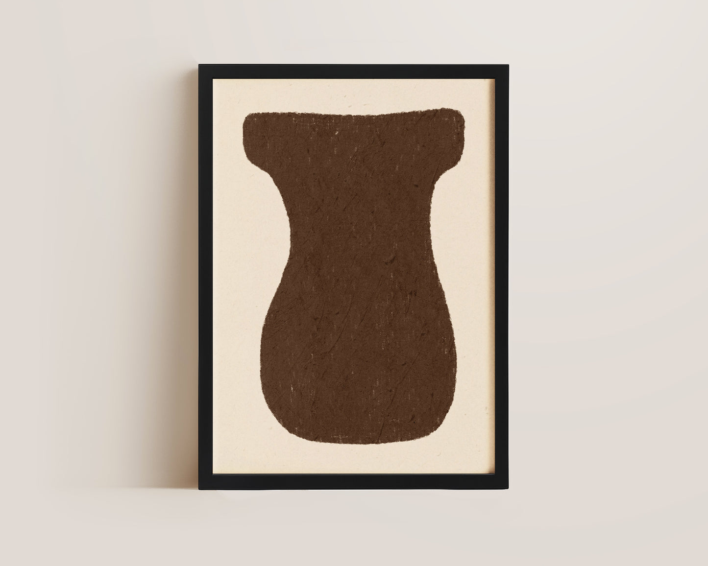 Abstract Brown Vase Oil Pastel