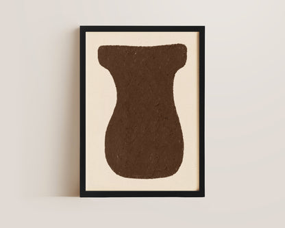 Abstract Brown Vase Oil Pastel