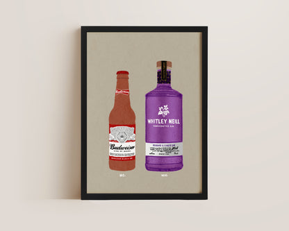 Budweiser & Rhubarb Ginger Gin Print