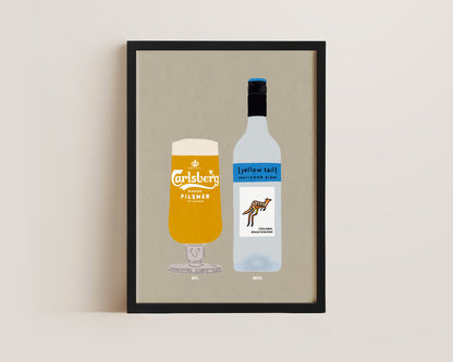 Carlsberg & Yellow Tail Print