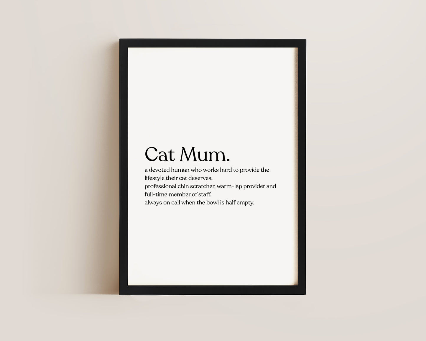 Cat Mum Definition Print