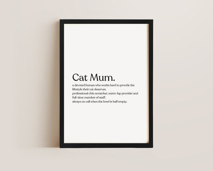 Cat Mum Definition Print