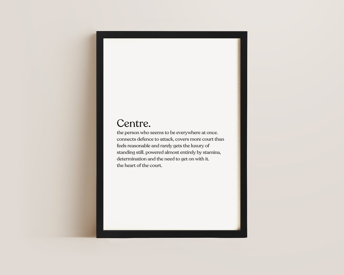 Centre Netball Definition Print