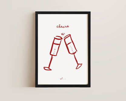 Red Cheers Print