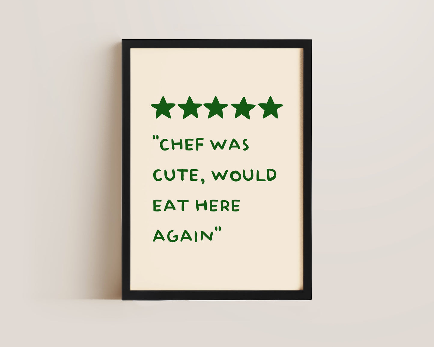 Chef Was Cute Print In Green