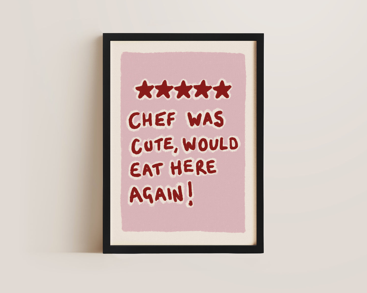 Chef Was Cute Pink Print