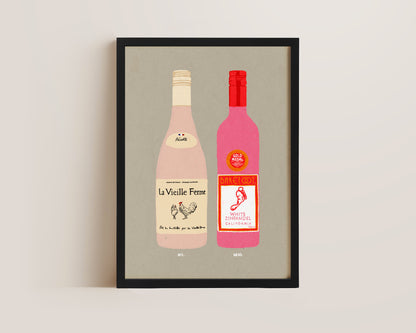 Chicken Wine & White Zinfandel Print